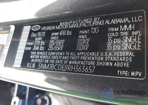 2024 Hyundai Tucson Sel z USA, uszkodzony, nr VIN 5NMJBCDE9RH363657